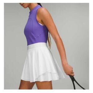 Lululemon Court Rival Perforated High Rise Skort Skirt Size 2 White Athleisure